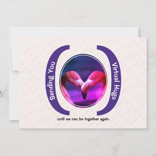 SENDING VIRTUAL HUGS Custom Foto Vermisst Sie Kart (Vorderseite)