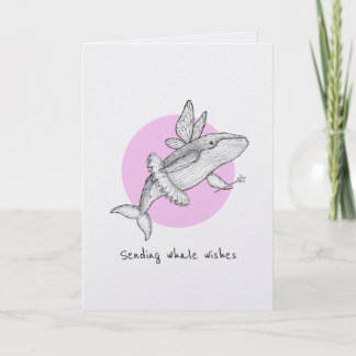 Sending whale wishes well wishes punny card karte