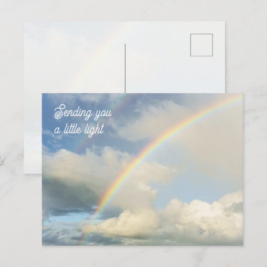 Sending You a Little Light Rainbow Thinking of You Postkarte (Vorne/Hinten)