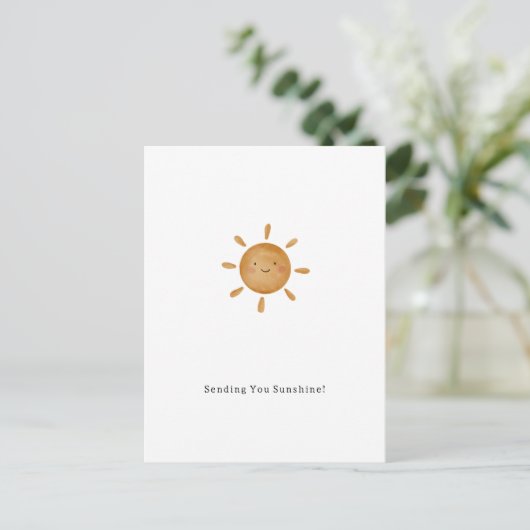 Sending You Sunshine Card Postkarte (Stehend Vorderseite)