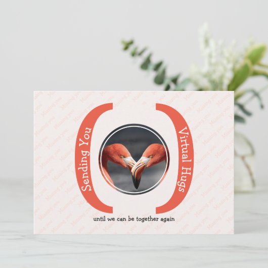 SENDING YOU VIRTUAL HUGS Foto Vermisst You Card (Stehend Vorderseite)