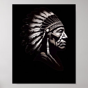 Seneca Indian Chief Sticker2 Poster