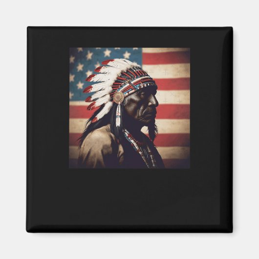 Seneca Indian Chief Sticker3 Magnet (Vorne)