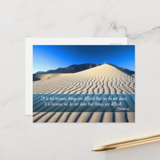 Seneca Inspiration Zitat "Dare" Postkarte (Vorderseite/Rückseite Beispiel)