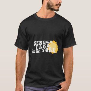 Seneca Lake New York Ny Retro Wavy Souvenir Vacati T-Shirt