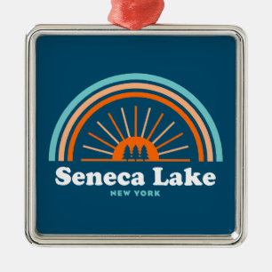 Seneca Lake New York Rainbow Ornament Aus Metall