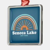 Seneca Lake New York Rainbow Ornament Aus Metall (Links)