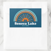 Seneca Lake New York Rainbow Rechteckiger Aufkleber (Tasche)