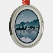 Seneca Lake New York Reflection Ornament Aus Metall (Rechts)
