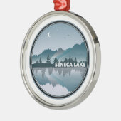 Seneca Lake New York Reflection Ornament Aus Metall (Links)