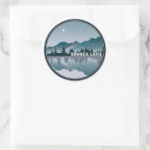 Seneca Lake New York Reflection Runder Aufkleber (Tasche)