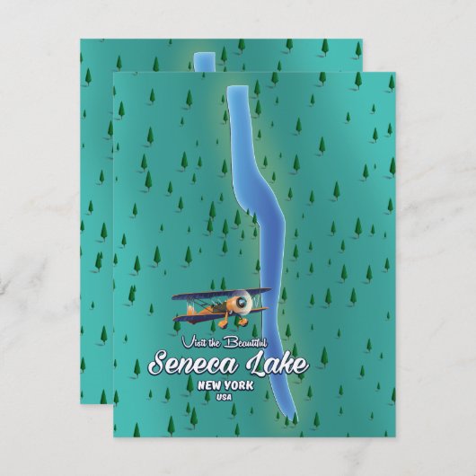 Seneca Lake, NYC Seekarte (Vorne/Hinten)