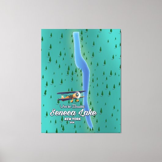 Seneca Lake, NYC Seekarte Leinwanddruck (Vorderseite)