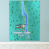 Seneca Lake, NYC Seekarte Leinwanddruck (Insitu (Holzboden))