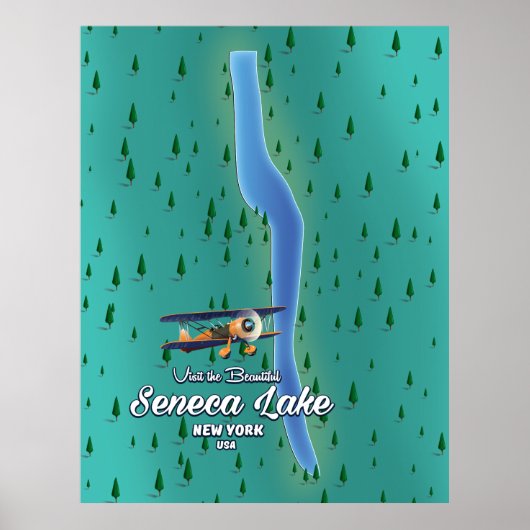 Seneca Lake, NYC Seekarte Poster (Vorne)