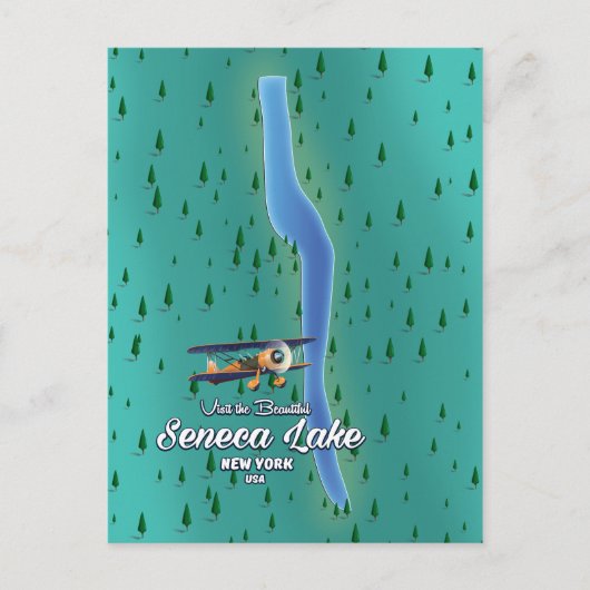 Seneca Lake, NYC Seekarte Postkarte (Vorderseite)