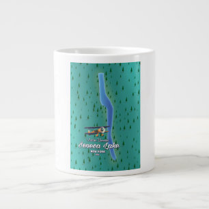 Seneca Lake, NYC-Seekartenkarte Jumbo-Tasse