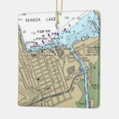 Seneca Lake Watkins NY Chart Keramikornament (Links)