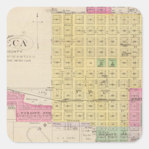 Seneca, Oneida, Goffs und Baileyville, Kansas Quadratischer Aufkleber