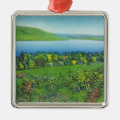 Seneca-Punkt-Ansicht des Sees Silbernes Ornament (Vorne)