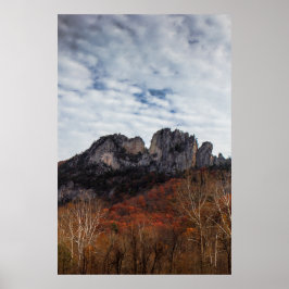Seneca Rocks in Herbst, West Virginia Poster