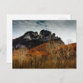 Seneca Rocks in Herbst, West Virginia Postkarte (Vorne/Hinten)