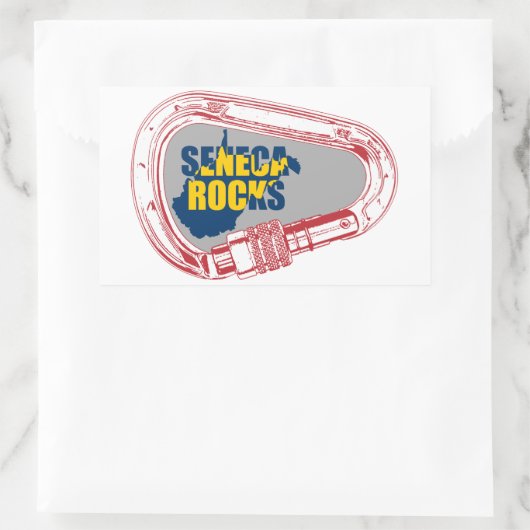 Seneca Rocks Klettern Carabiner Rechteckiger Aufkleber (Tasche)