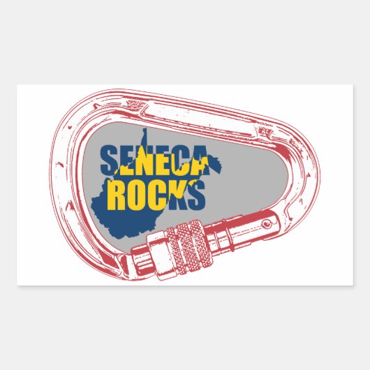 Seneca Rocks Klettern Carabiner Rechteckiger Aufkleber (Vorderseite)