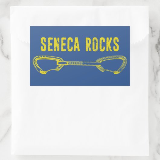 Seneca Rocks Klettern Quickziehung Rechteckiger Aufkleber (Tasche)
