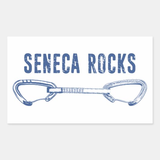 Seneca Rocks Klettern Quickziehung Rechteckiger Aufkleber (Vorderseite)