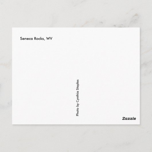 Seneca Rocks Postkarte (Rückseite)