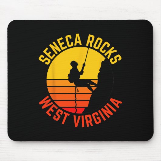 Seneca Rocks West Virginia Felsenklettern Retro-Kl Mousepad (Vorne)