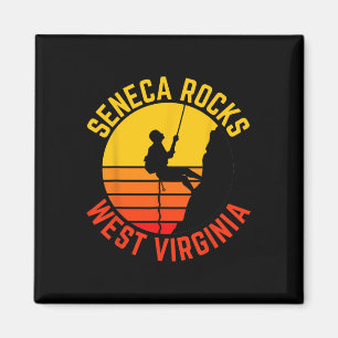 Seneca Rocks West Virginia Kletter-Retro-Kletterer Magnet