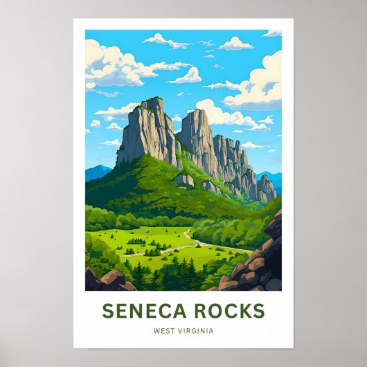 Seneca Rocks West Virginia Travel Print Poster (Vorne)