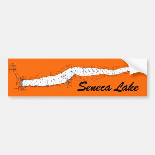 Seneca See, NY Diagramm Autoaufkleber (Vorne)