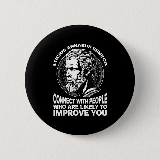 Seneca Stoic Philosopher Motivierend Selbst verbes Button (Vorderseite)