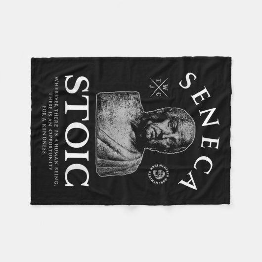 Seneca Zitat "Chancen für einen guten Geist" Stoik Fleecedecke (Vorderseite (Horizontal))
