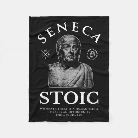 Seneca Zitat "Chancen für einen guten Geist" Stoik Fleecedecke (Vorderseite)