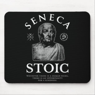 Seneca Zitat "Chancen für einen guten Geist" Stoik Mousepad