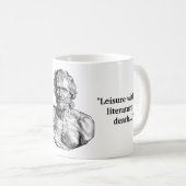 Seneca Zitat über Literatur und Tod Kaffeetasse (VorderseiteRechts)
