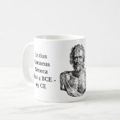 Seneca Zitat über Literatur und Tod Kaffeetasse (Vorderseite Links)