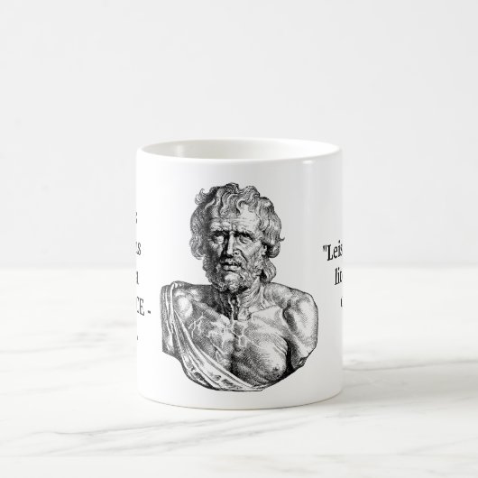 Seneca Zitat über Literatur und Tod Kaffeetasse (Mittel)