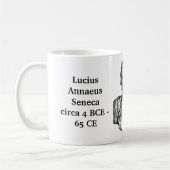 Seneca Zitat über Literatur und Tod Kaffeetasse (Links)