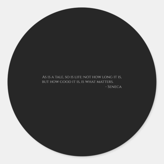 Seneca Zitat zum Leben - Altes Rom - Stoiker Philo Runder Aufkleber (Vorderseite)