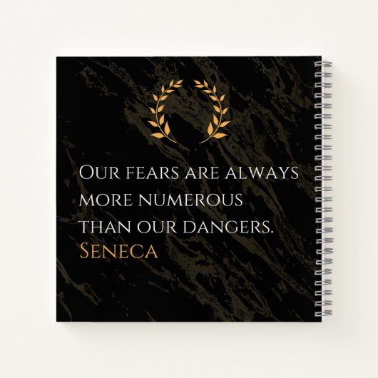 Senecas Erkenntnis: Ängste im Vergleich zu realen Notizblock (Rückseite)