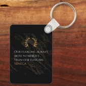 Seneca's Insight: Fears Compared to Real Dangers Schlüsselanhänger (Rückseite)