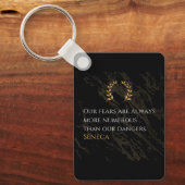 Seneca's Insight: Fears Compared to Real Dangers Schlüsselanhänger (Vorderseite)