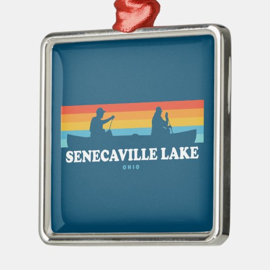 Senecaville Lake Ohio Canoe Ornament Aus Metall (Links)