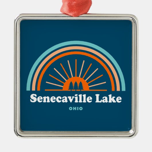 Senecaville Lake Ohio Rainbow Ornament Aus Metall (Vorne)