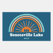 Senecaville Lake Ohio Rainbow Rechteckiger Aufkleber (Vorderseite)